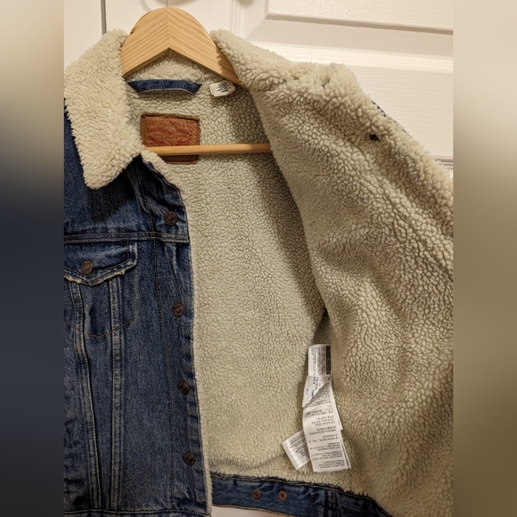 Levi's Original Sherpa Trucker Jacket medium blue size XS - Picture 5 of 15